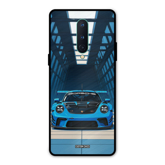 Blue Porsche Oneplus 8 Mobile Back Cover - Car&Bike PrintShield Case