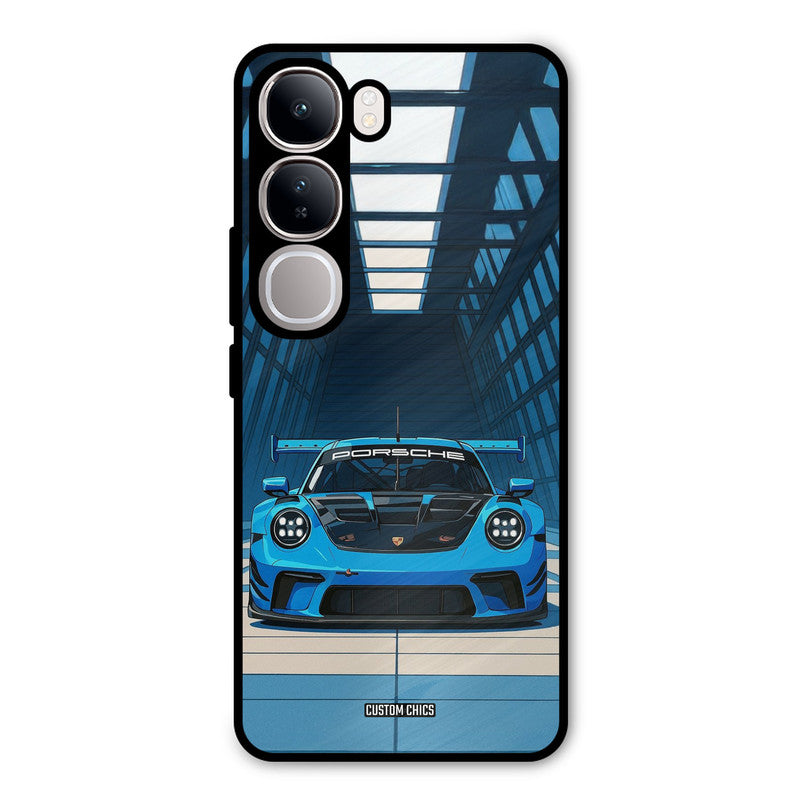 Blue Porsche Vivo Y300 Mobile Back Cover - Car&Bike PrintShield Case