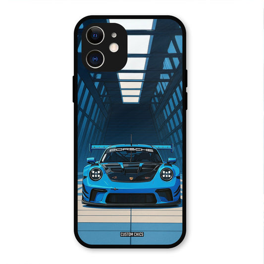 Blue Porsche iPhone 12 Mobile Back Cover - Car&Bike PrintShield Case
