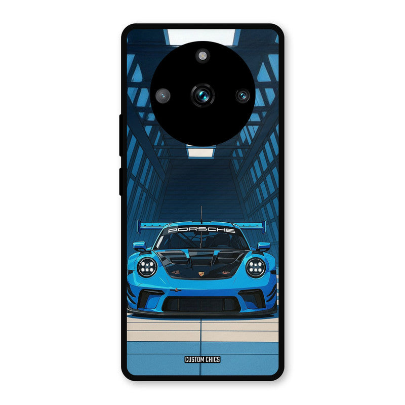 Blue Porsche Realme 11 Pro Plus Mobile Back Cover - Car&Bike PrintShield Case