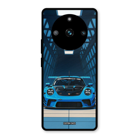 Blue Porsche Realme 11 Pro Plus Mobile Back Cover - Car&Bike PrintShield Case