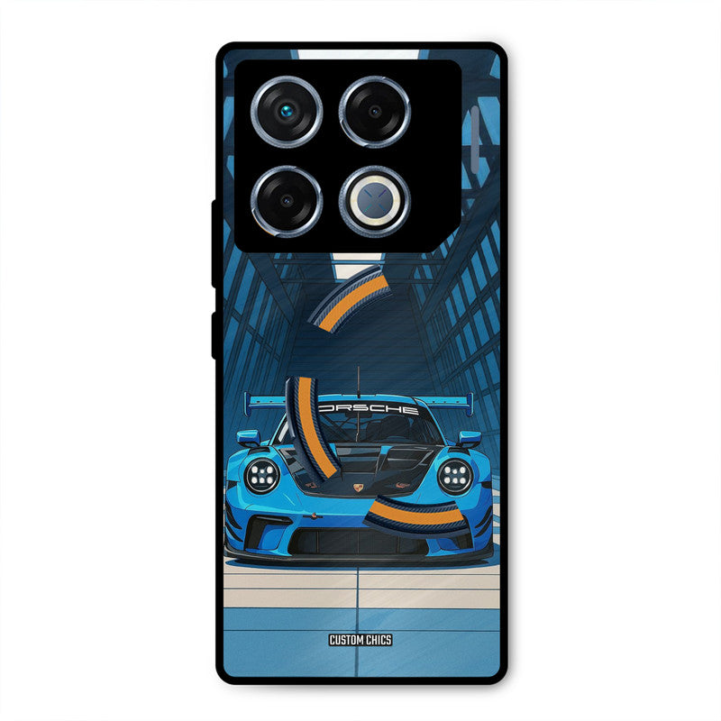 Blue Porsche Infinix GT 20 Pro Mobile Back Cover - Car&Bike PrintShield Case