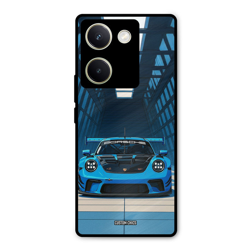 Blue Porsche Vivo Y200 Pro Mobile Back Cover - Car&Bike PrintShield Case