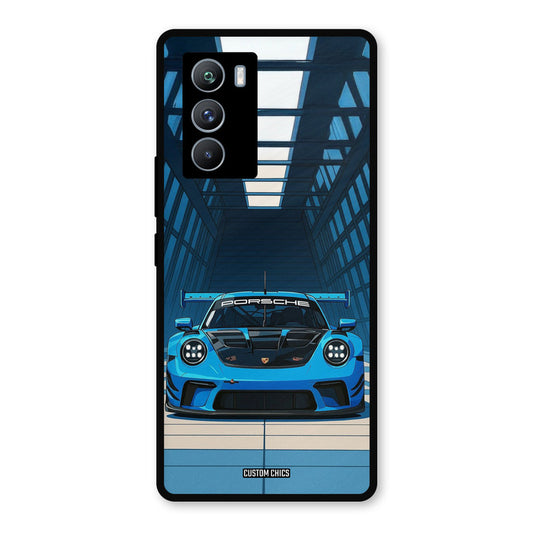 Blue Porsche iQOO 9SE Mobile Back Cover - Car&Bike PrintShield Case