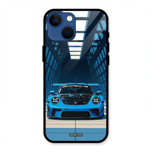 Blue Porsche iPhone 13 Mini Mobile Back Cover - Car&Bike PrintShield Case