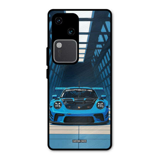Blue Porsche Vivo V30 Mobile Back Cover - Car&Bike PrintShield Case
