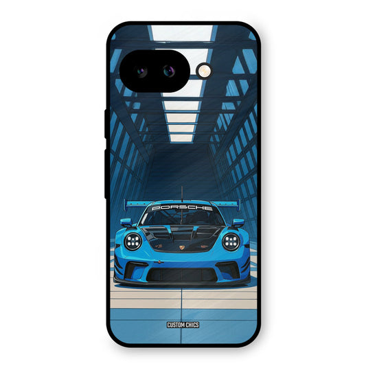 Blue Porsche Google Pixel 9A Mobile Back Cover - Car&Bike PrintShield Case