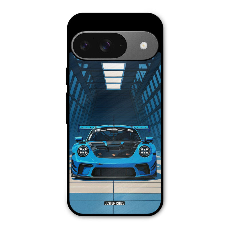 Blue Porsche Google Pixel 9 Mobile Back Cover - Car&Bike PrintShield Case