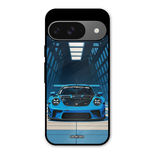 Blue Porsche Google Pixel 9 Mobile Back Cover - Car&Bike PrintShield Case