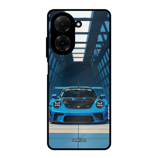 Blue Porsche Poco C71 Mobile Back Cover - Car&Bike PrintShield Case