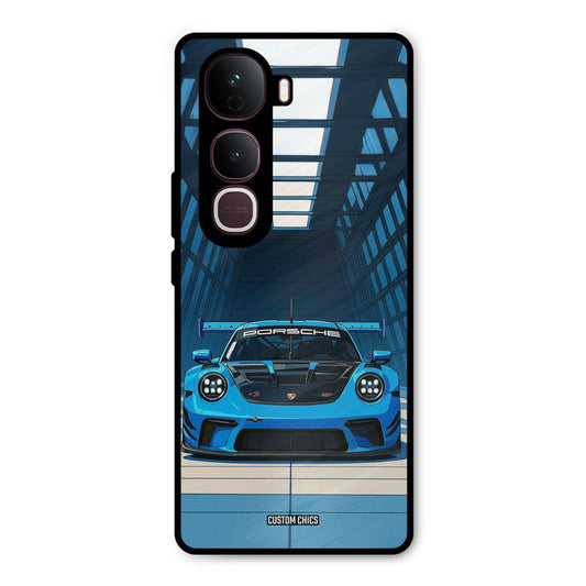 Blue Porsche Vivo Y400 Pro Mobile Back Cover - Car&Bike PrintShield Case