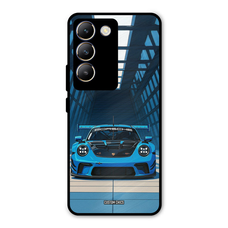 Blue Porsche Vivo Y200e Mobile Back Cover - Car&Bike PrintShield Case