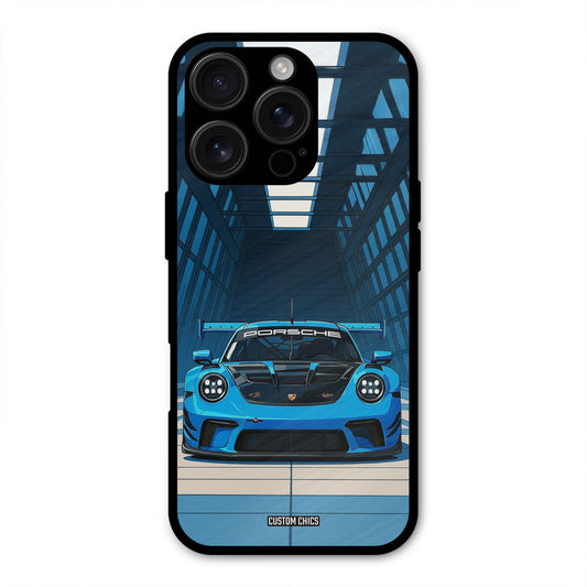Blue Porsche iPhone 16 Pro Mobile Back Cover - Car&Bike PrintShield Case