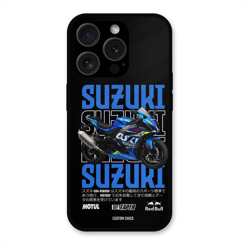 Blue Suzuki iPhone 15 Pro Mobile Back Cover - Car&Bike PrintShield Case