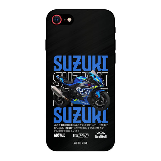 Blue Suzuki iPhone SE 2020 Mobile Back Cover - Car&Bike PrintShield Case