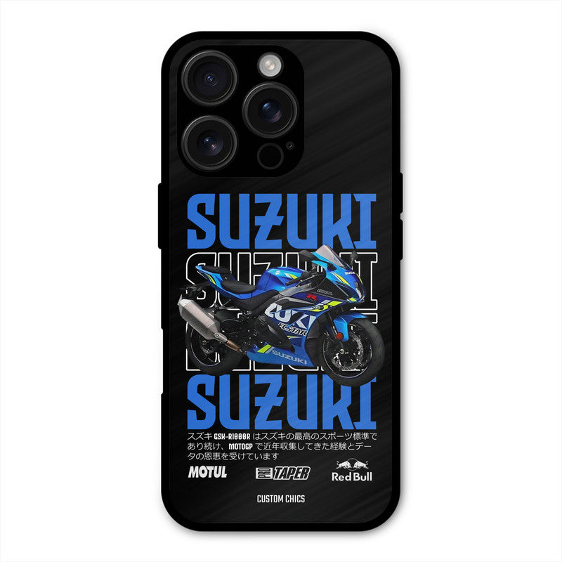 Blue Suzuki iPhone 16 Pro Mobile Back Cover - Car&Bike PrintShield Case