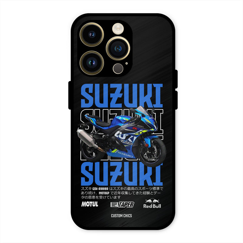 Blue Suzuki iPhone 14 Pro Mobile Back Cover - Car&Bike PrintShield Case