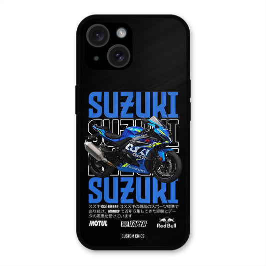 Blue Suzuki iPhone 15 Mobile Back Cover - Car&Bike PrintShield Case