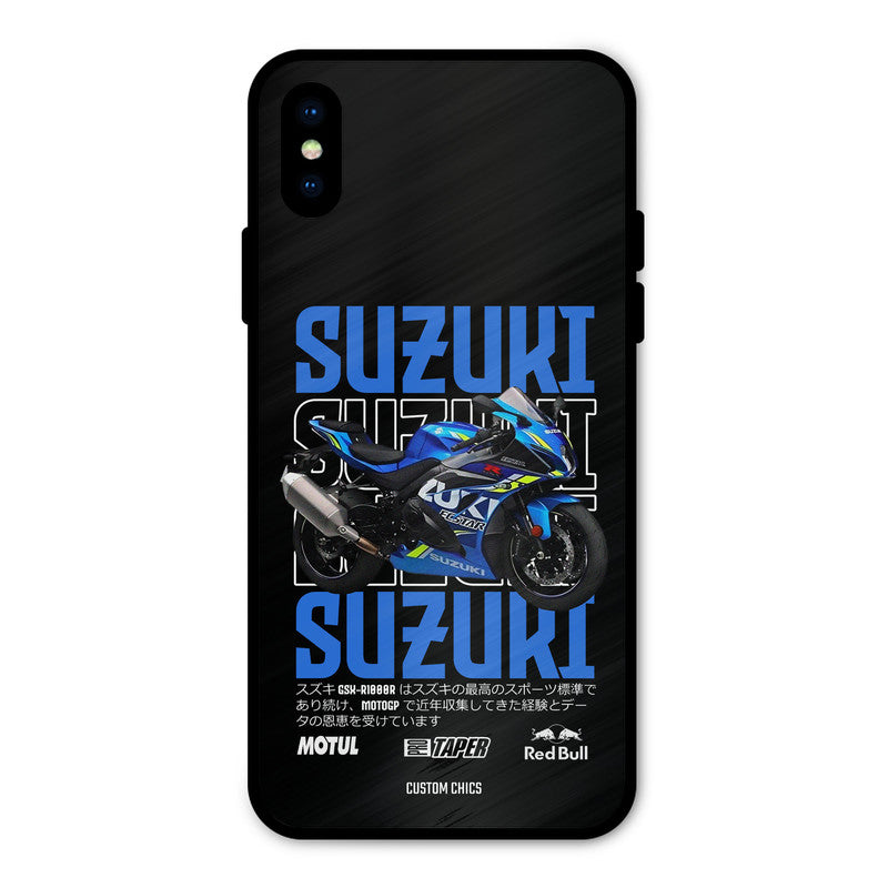 Blue Suzuki iPhone X Mobile Back Cover - Car&Bike PrintShield Case