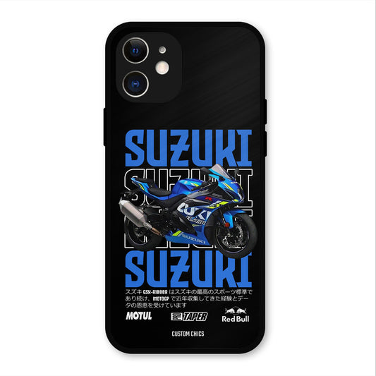 Blue Suzuki iPhone 12 Mobile Back Cover - Car&Bike PrintShield Case