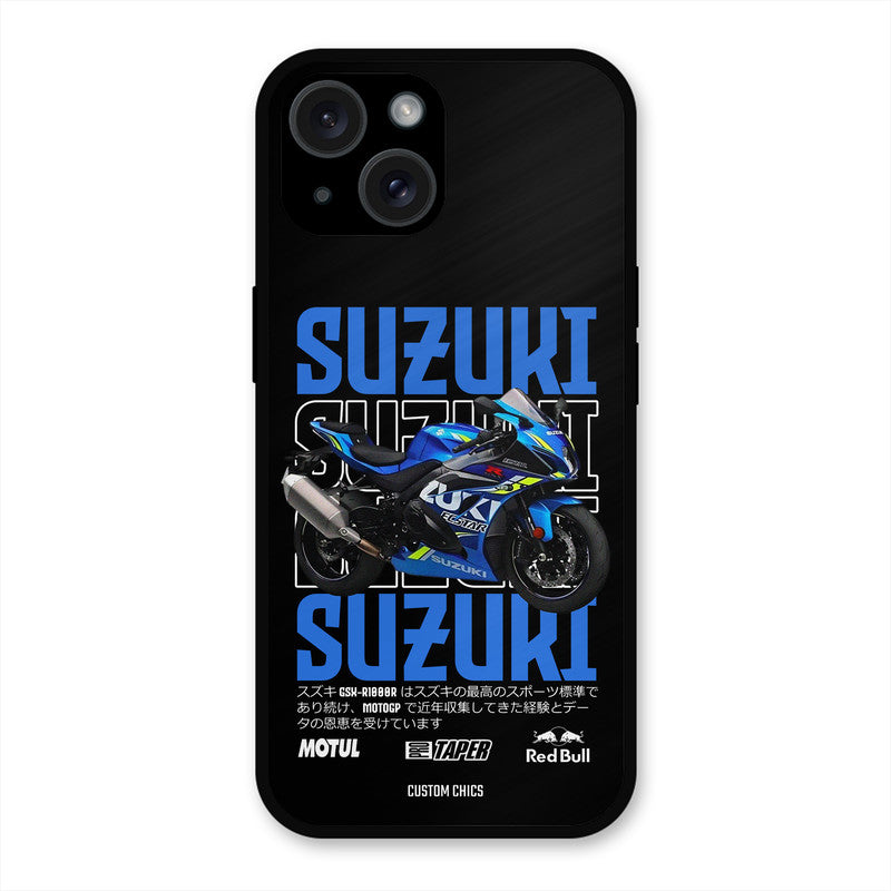 Blue Suzuki iPhone 15 Plus Mobile Back Cover - Car&Bike PrintShield Case