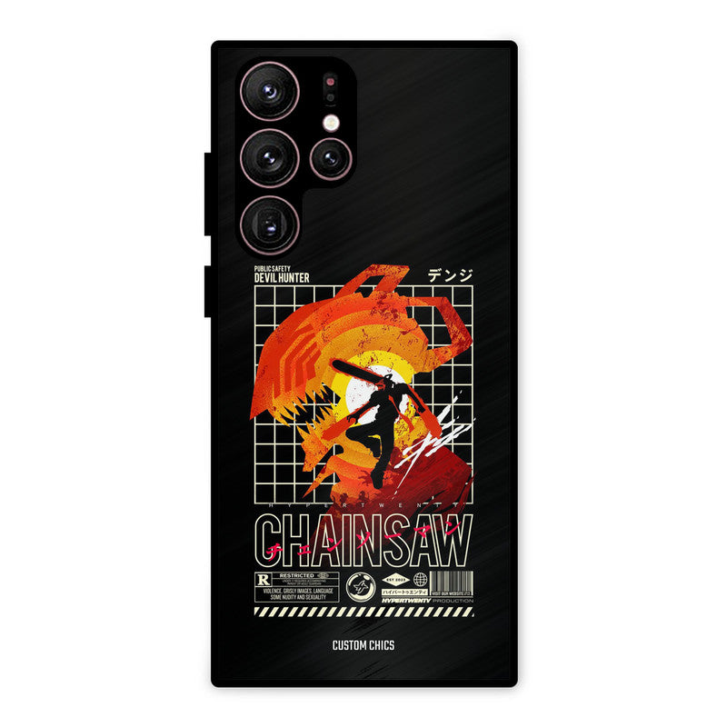 Chainsaw Typo Samsung Galaxy S22 Ultra Mobile Back Cover - Anime PrintShield Case