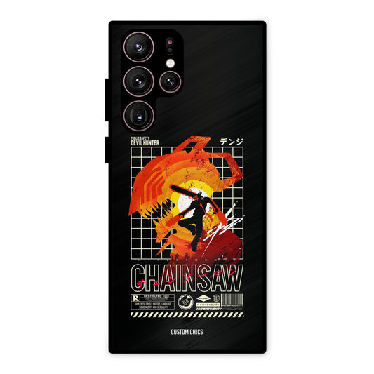 Chainsaw Typo Samsung Galaxy S22 Ultra Mobile Back Cover - Anime PrintShield Case