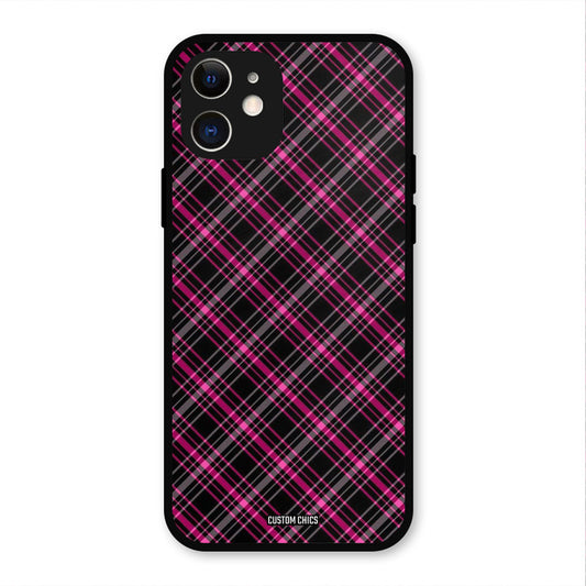 Check Fabric IPhone 12 Mobile Back Cover - Aesthetic PrintShield Case