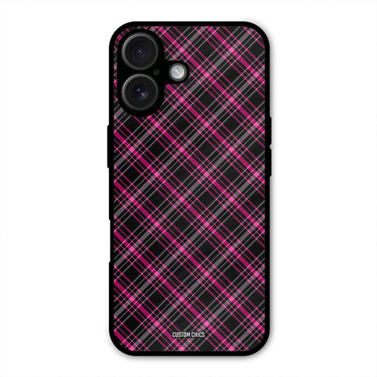 Check Fabric iPhone 16 Plus Mobile Back Cover - Aesthetic PrintShield Case