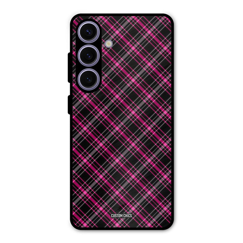 Check Fabric Samsung Galaxy S24 Mobile Back Cover - Aesthetic PrintShield Case