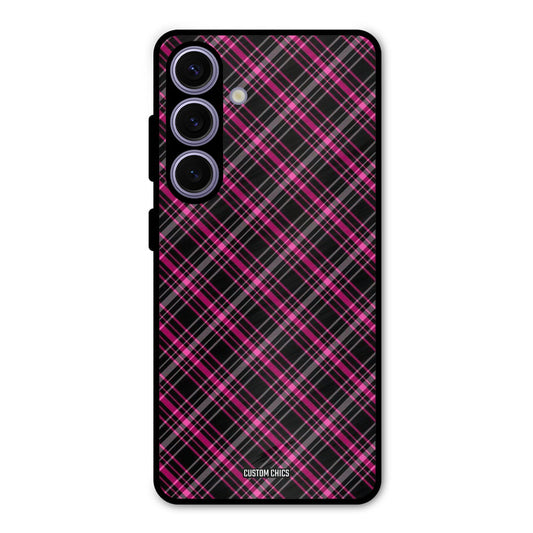 Check Fabric Samsung Galaxy S24 Mobile Back Cover - Aesthetic PrintShield Case