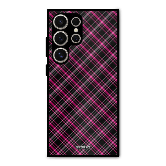 Check Fabric Samsung Galaxy S24 Ultra Mobile Back Cover - Aesthetic PrintShield Case