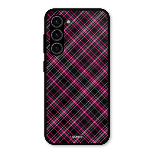 Check Fabric Samsung Galaxy S23 Mobile Back Cover - Aesthetic PrintShield Case