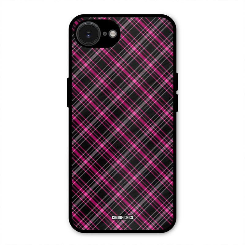 Check Fabric iPhone 16e Mobile Back Cover - Aesthetic PrintShield Case
