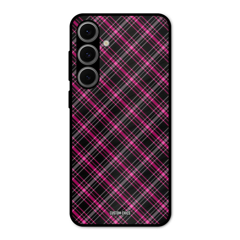Check Fabric Samsung Galaxy S24 FE Mobile Back Cover - Aesthetic PrintShield Case