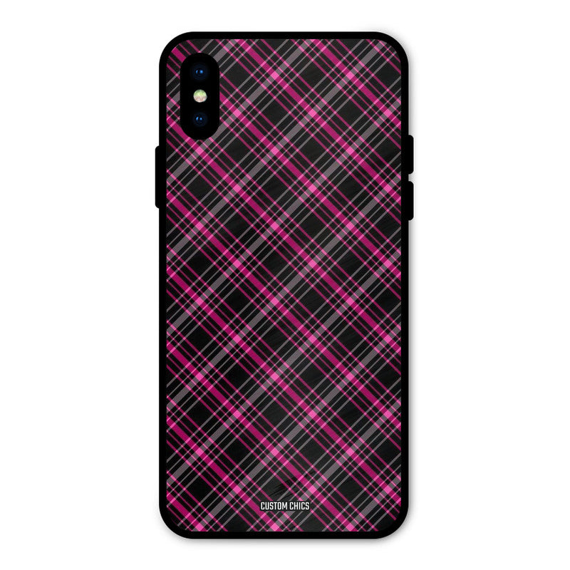 Check Fabric iPhone X Mobile Back Cover - Aesthetic PrintShield Case