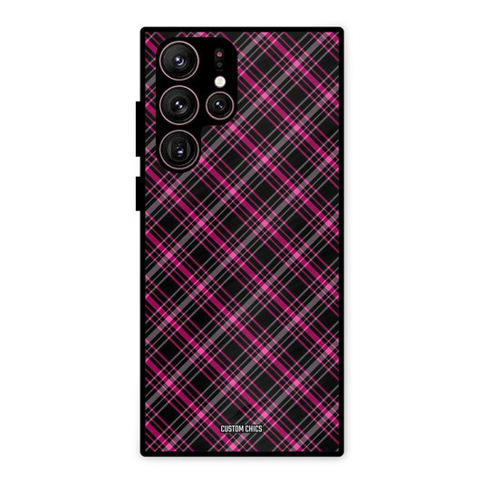 Check Fabric Samsung Galaxy S22 Ultra Mobile Back Cover - Aesthetic PrintShield Case