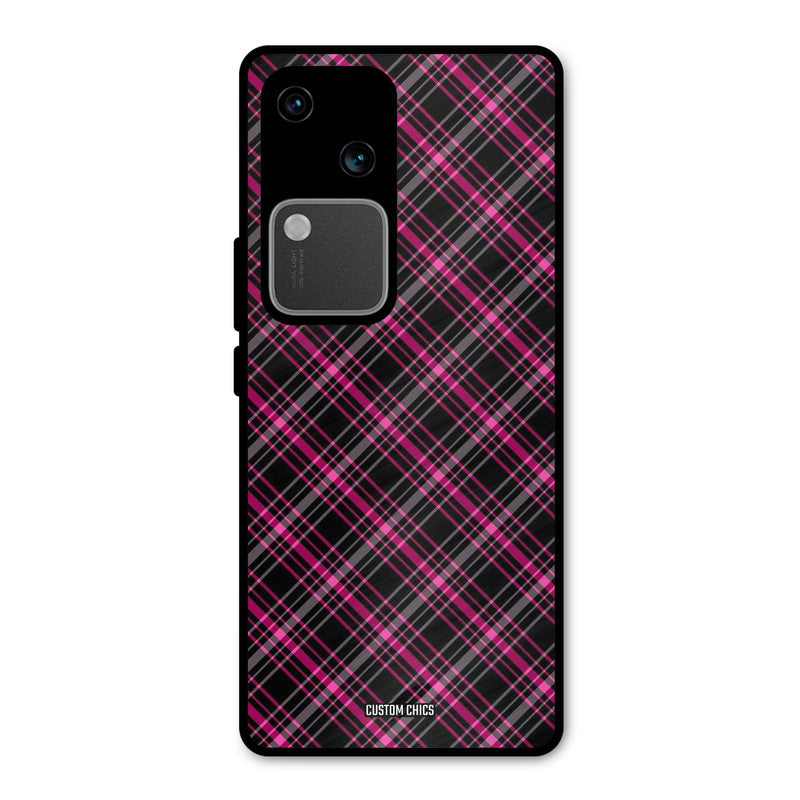 Check Fabric Vivo V30 Mobile Back Cover - Aesthetic PrintShield Case
