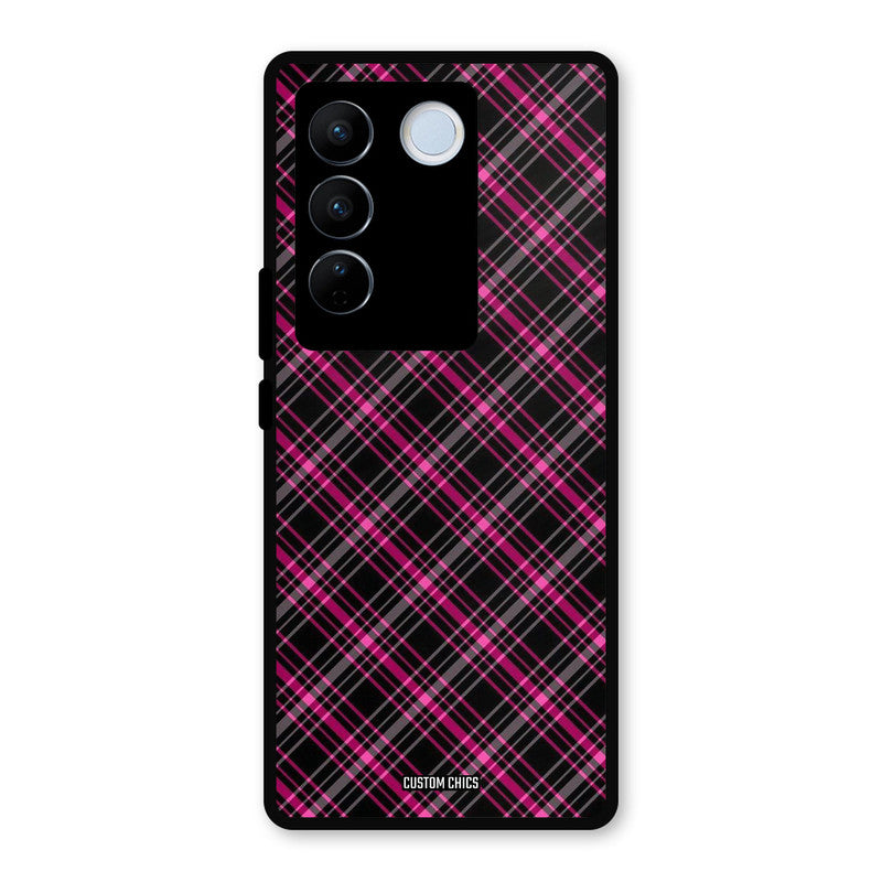 Check Fabric Vivo V27 Pro Mobile Back Cover - Aesthetic PrintShield Case