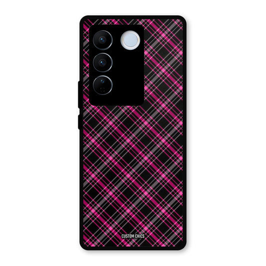 Check Fabric Vivo V27 Pro Mobile Back Cover - Aesthetic PrintShield Case