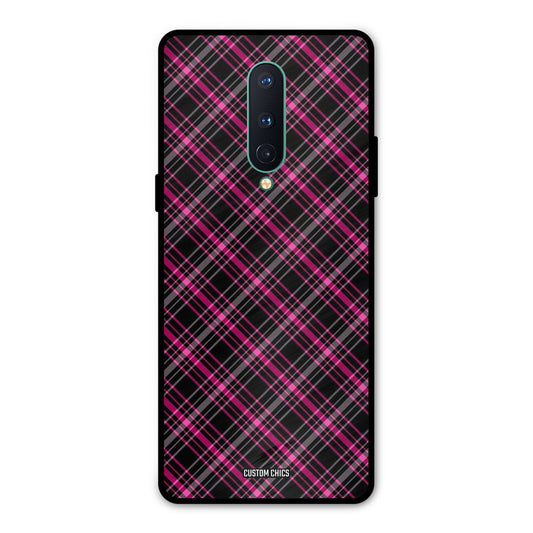 Check Fabric Oneplus 8 Mobile Back Cover - Aesthetic PrintShield Case