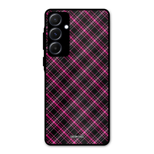 Check Fabric Samsung Galaxy A55 5G Mobile Back Cover - Aesthetic PrintShield Case