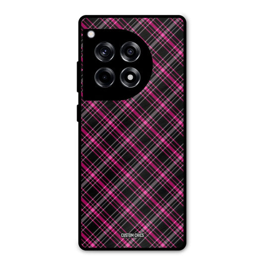 Check Fabric OnePlus 12R Mobile Back Cover - Aesthetic PrintShield Case