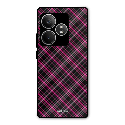 Check Fabric Realme GT 6T Mobile Back Cover - Aesthetic PrintShield Case
