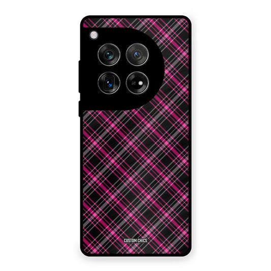 Check Fabric OnePlus 12 Mobile Back Cover - Aesthetic PrintShield Case