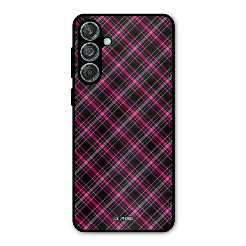 Check Fabric Samsung Galaxy M55 5G Mobile Back Cover - Aesthetic PrintShield Case