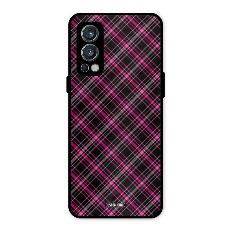 Check Fabric OnePlus Nord 2 5G Mobile Back Cover - Aesthetic PrintShield Case