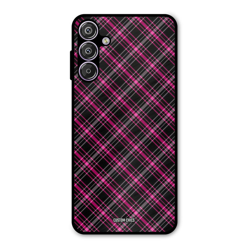 Check Fabric Samsung Galaxy F15 Mobile Back Cover - Aesthetic PrintShield Case
