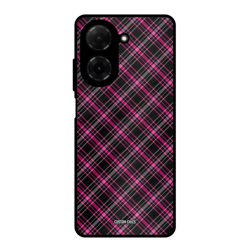 Check Fabric Poco C71 Mobile Back Cover - Aesthetic PrintShield Case