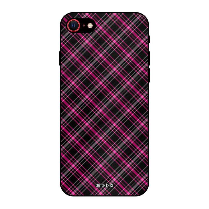 Check Fabric iPhone SE 2020 Mobile Back Cover - Aesthetic PrintShield Case